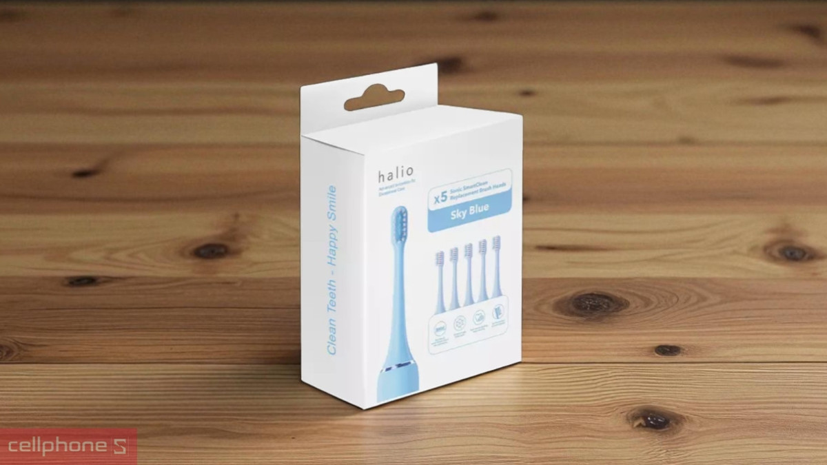 Bộ 5 đầu bàn chải thay thế Halio Wave Sonic Replacement Brush Heads mềm, siêu mảnh