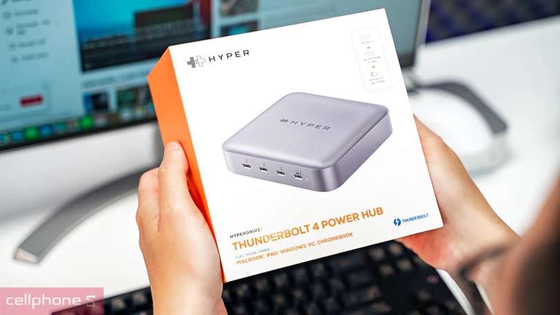 Hub chuyển đổi Hyper Thunderbolt 4 in 1 sạc GAN - HDTB4PH – Tăng tốc kết nối, tối ưu hiệu suất