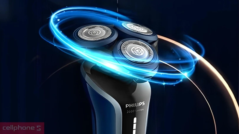 Máy cạo râu khô và ướt Philips S3608-10: lưỡi cạo 5 hướng, thời gian sử dụng lên đến 40 phút