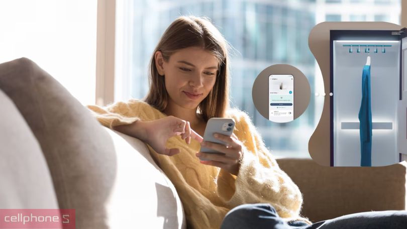 Hướng dẫn kết nối tủ chăm sóc quần áo thông minh LG Styler Inverter 5 móc SC5GMR80H với điện thoại