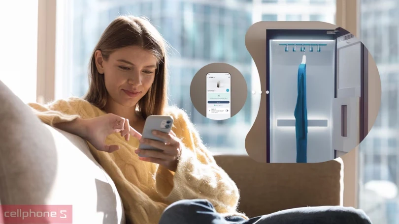 Hướng dẫn kết nối tủ chăm sóc quần áo thông minh LG Styler Inverter 5 móc SC5MNR4G với điện thoại