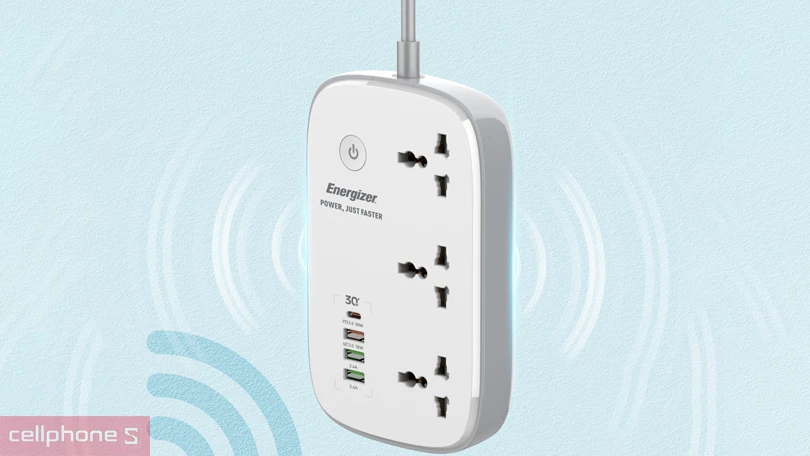 Công suất ổ cắm điện đa năng Wifi 3AC kèm 3USB-A và 1USB-C sạc nhanh PD 30W