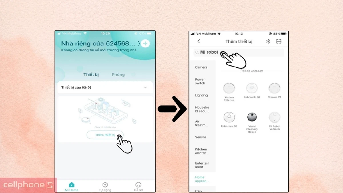 Hướng dẫn kết nối robot hút bụi Xiaomi Vacuum Mop 5 với app Mi Home