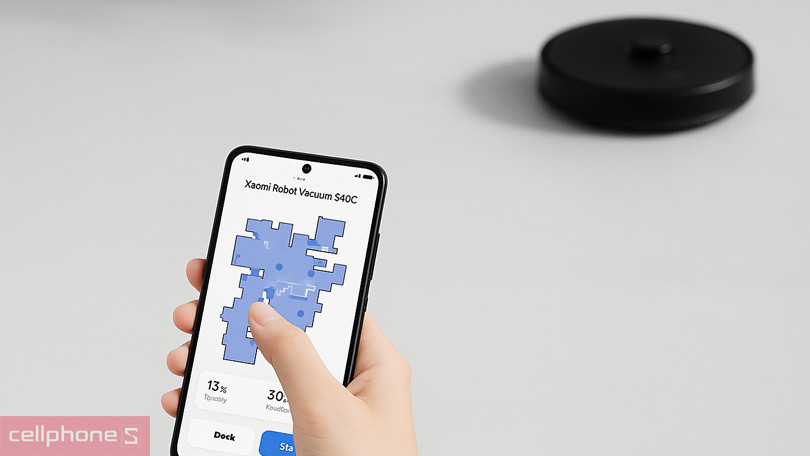 Khả năng kết nối, điều khiển qua app của robot hút bụi Xiaomi Vacuum S40C