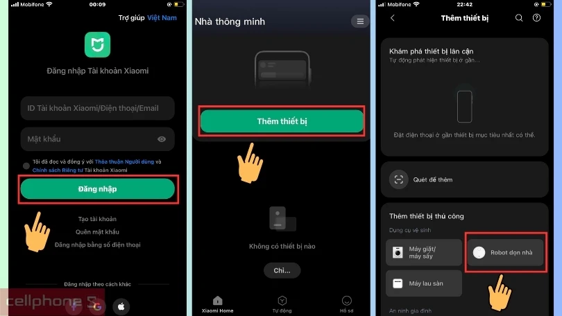 Hướng dẫn kết nối robot hút bụi Xiaomi Vacuum S40C với app