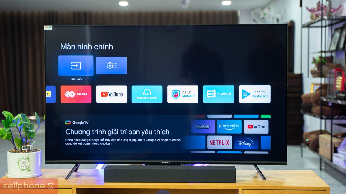 Google Tivi Coocaa Mini LED 4K 55 inch 55X 2025 hỗ trợ Google Assistant