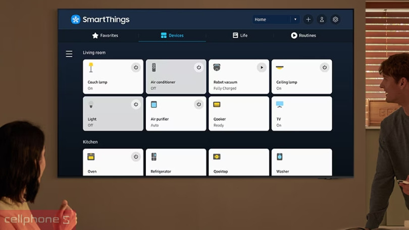 Khả năng điều khiển qua app của Smart Tivi Samsung UHD 75DU7000 4K 75 inch 2024