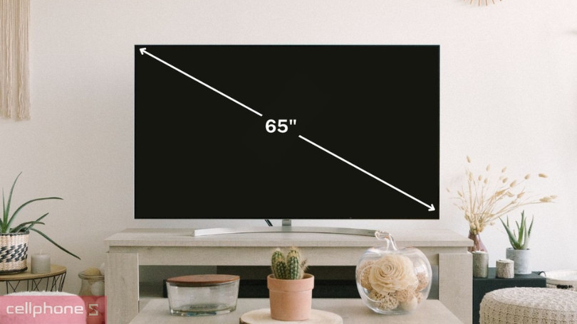 Tivi TCL 65 inch được đo như thế nào