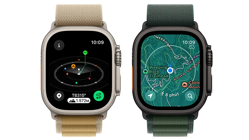 Dây đeo Apple Watch Ultra 2 2024 49mm 4G viền Titan đen dây Trail size M/L