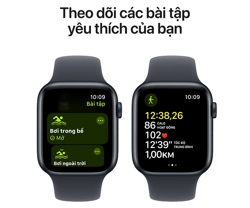 Apple Watch SE 2 2024 44mm viền nhôm dây cao su size M/L - Sang trọng, thoải mái 