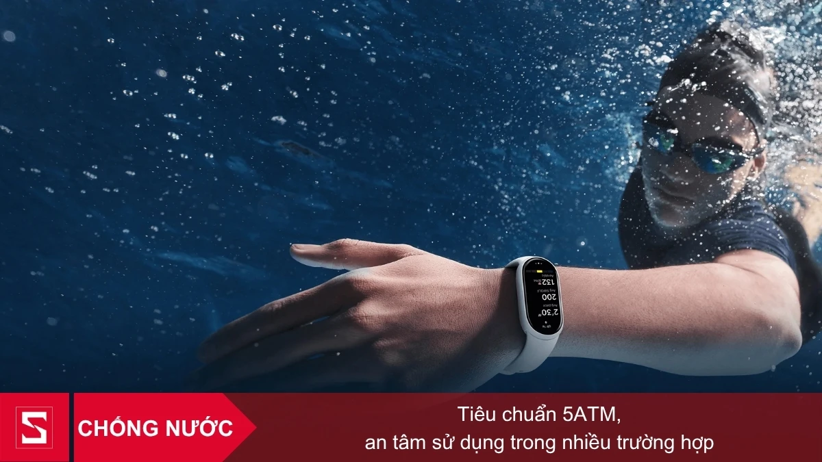 Xiaomi Mi Band 10 với khả năng chống nước 5ATM, thoải mái bơi lội