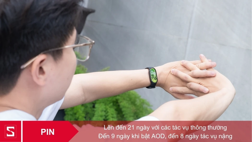 Vòng tay thông minh Mi Band 10 thời lượng pin đến 21 ngày giúp duy trì hoạt động ổn định trong nhiều ngày