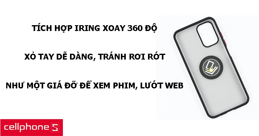 Ốp lưng GKS Silicone Iring cho Xiaomi Redmi Note 10 