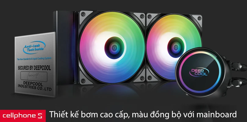 Thiết kế bơm cao cấp, màu đồng bộ với mainboard