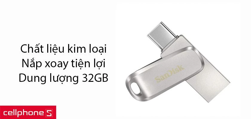 USB OTG 3.1 Sandisk Ultra Dual Drive Type-C DDC4 32GB