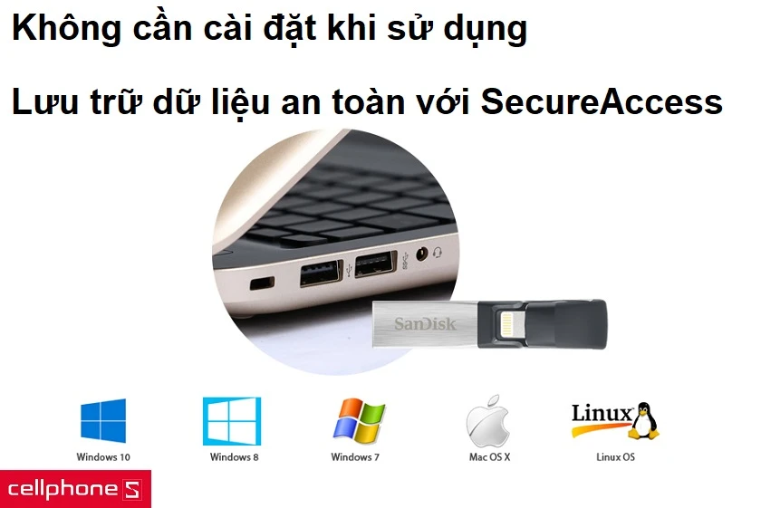 Không cần cài đặt khi sử dụng, lưu trữ dữ liệu an toàn với SecureAccess
