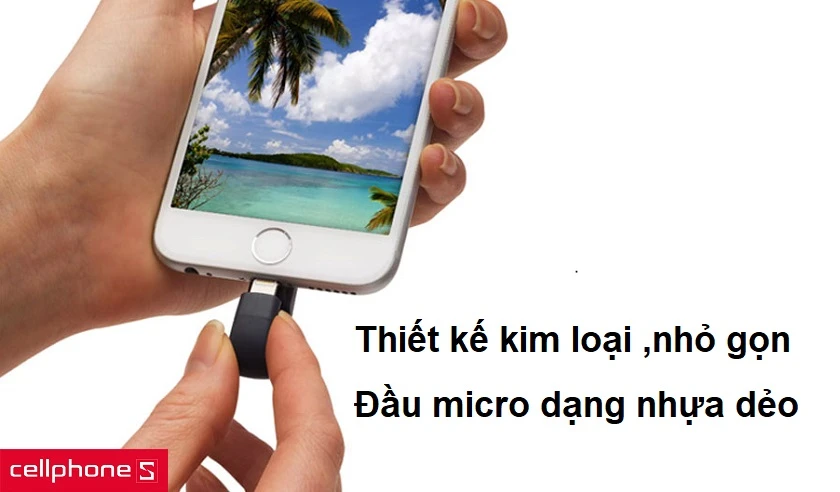 Thiết kế kim loại sang trọng, nhỏ gọn
