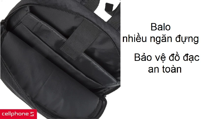 nhiều ngăn đựng rộng lớn