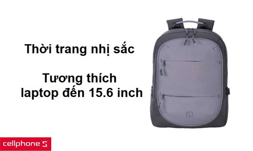 Thiết kế thời trang nhị sắc, kích thước thoải mái cho laptop 15.6 inch