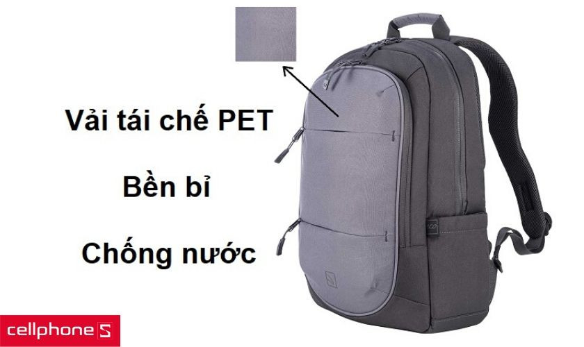 Chất liệu 100% vải tái chế PET, bền bỉ và chống thấm nước tốt