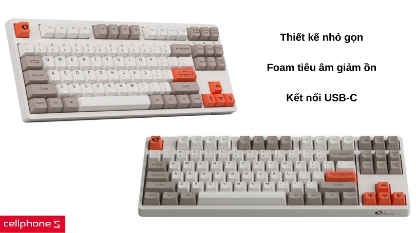 Thiết kế nhỏ gọn, gõ phím yên tĩnh
