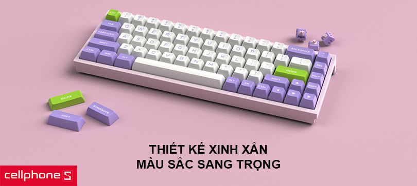 Bàn phím cơ không dây Flesport FL680SAM Purple – Thiết kế sang trọng, hoạt động bền bỉ