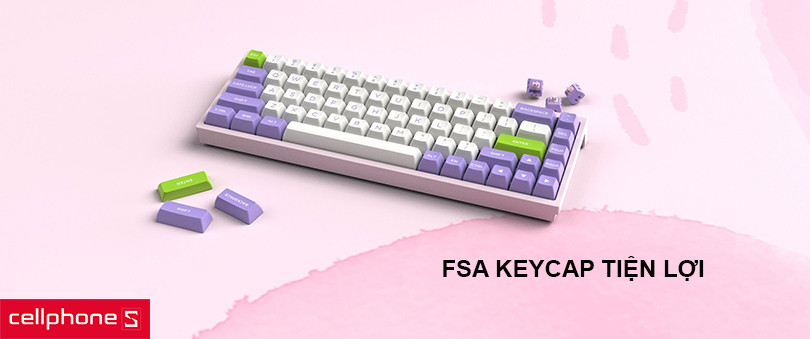 Bàn phím cơ không dây Flesport FL680SAM Purple – Thiết kế sang trọng, hoạt động bền bỉ
