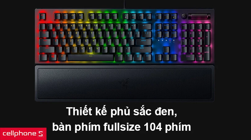 Thiết kế phủ sắc đen, bàn phím fullsize
