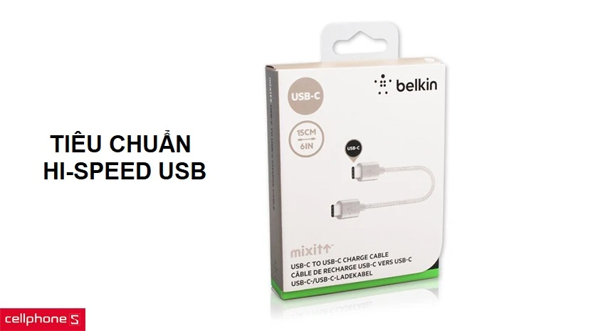 Đạt tiêu chuẩn Hi-Speed USB, chất liệu hợp kim siêu bền, bọc chống rối