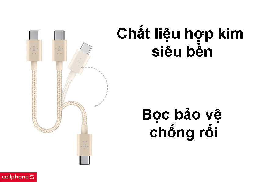 Đạt tiêu chuẩn Hi-Speed USB, chất liệu hợp kim siêu bền, bọc chống rối