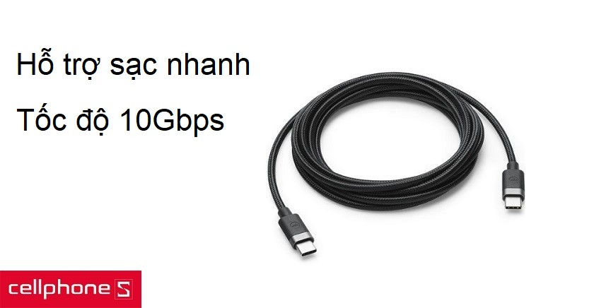 Hỗ trợ sạc nhanh, tốc độ truyền 10Gbps