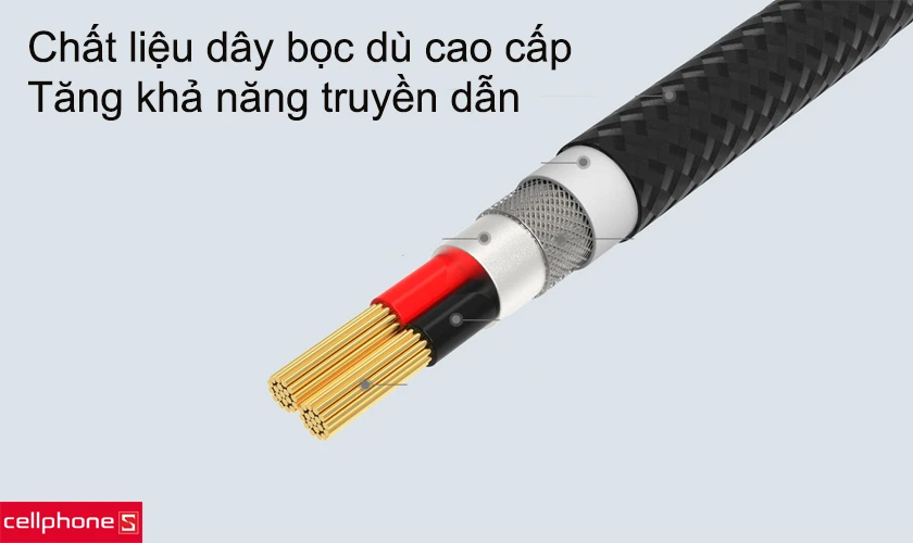 Chất liệu dây bọc dù cao cấp, tăng khả năng truyền dẫn nhanh chóng