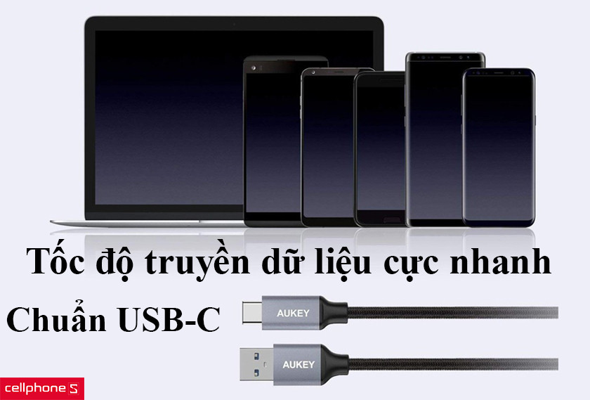 Chuẩn USB-C tiện lợi, tốc độ truyền tải dữ liệu cực nhanh