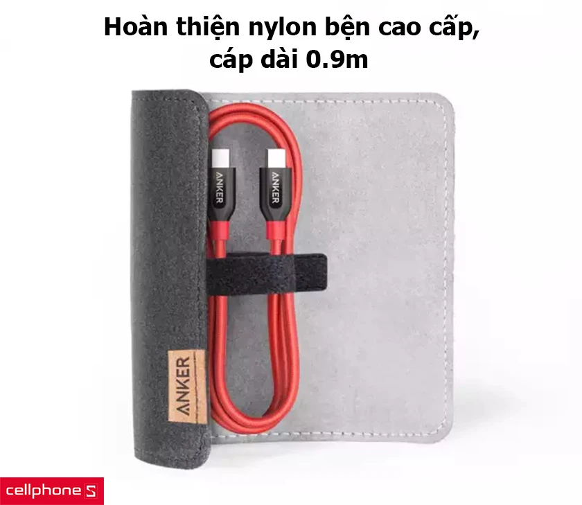 Hoàn thiện nylon bện cao cấp, cáp dài 0.9m