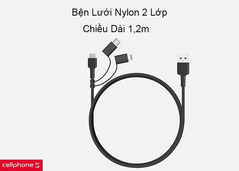 Công nghệ bện lưới nylon 2 lớp, chiều dài 1,2m