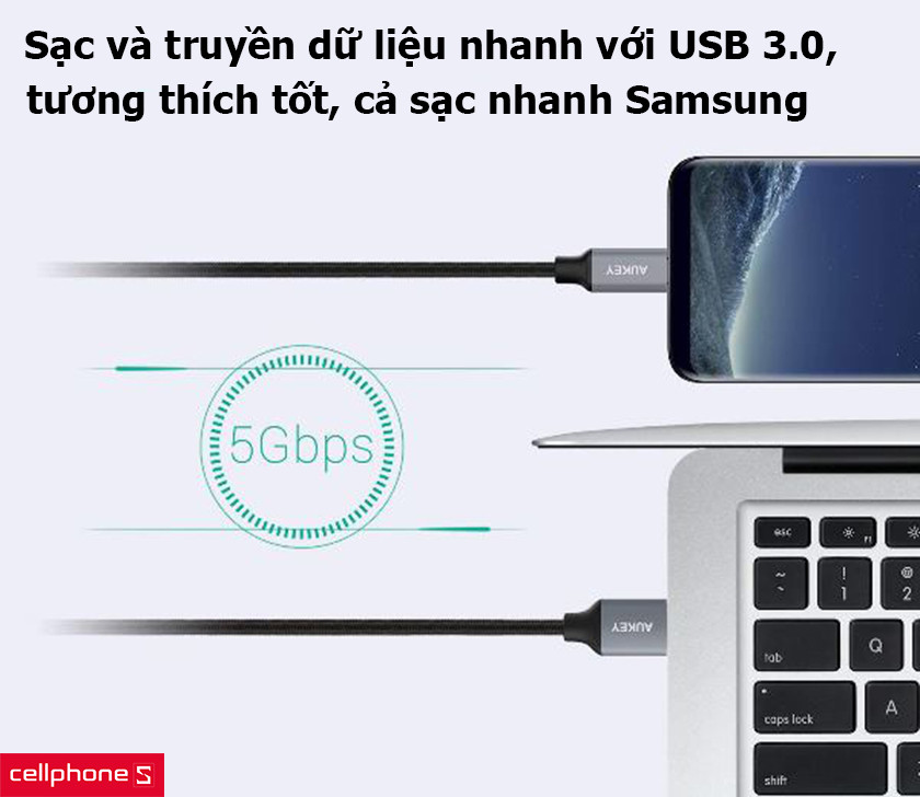 Sạc và truyền dữ liệu nhanh chóng với USB 3.0, tương thích tốt