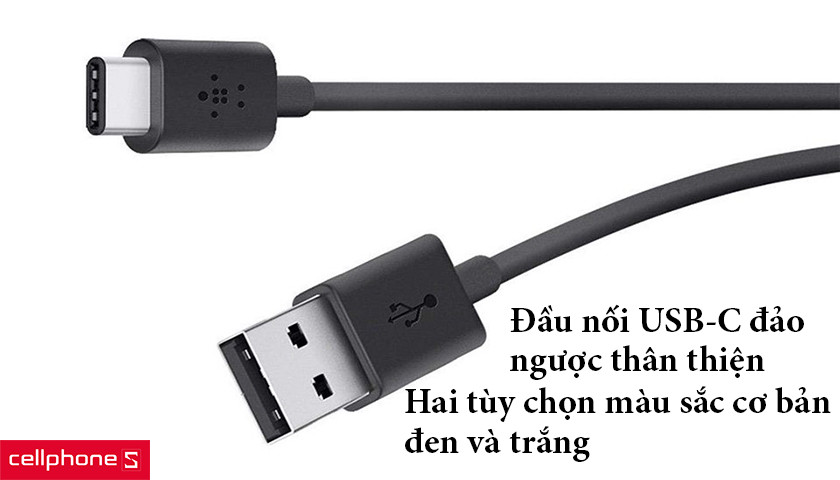 Đầu nối USB-C đảo ngược thân thiện, tùy chọn hai màu sắc cơ bản