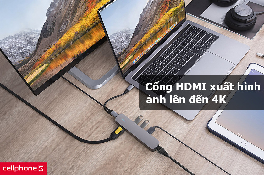 cổng HDMI với khả năng xuất hình ảnh lên đến độ phân giải 4K