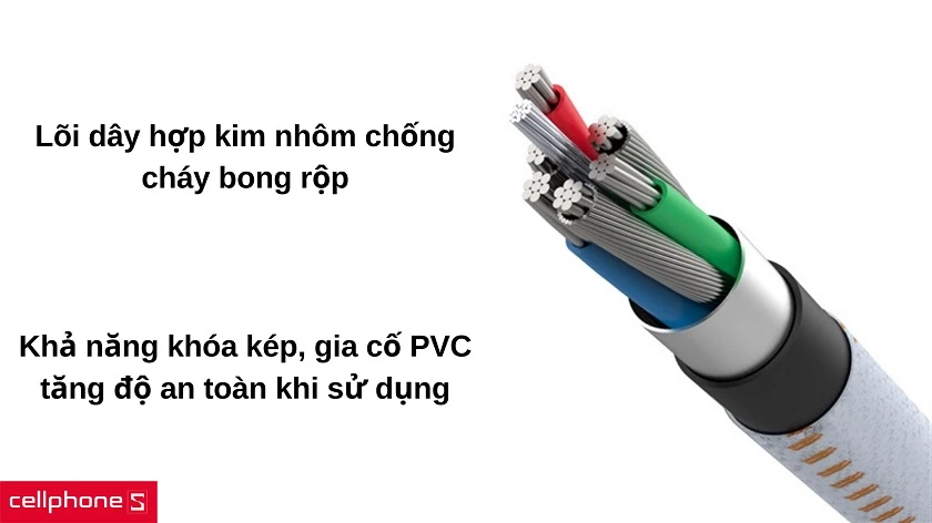 Lõi dây hợp kim aluminum chống cháy, khả năng khóa kép đảm bảo an toàn cho người dùng