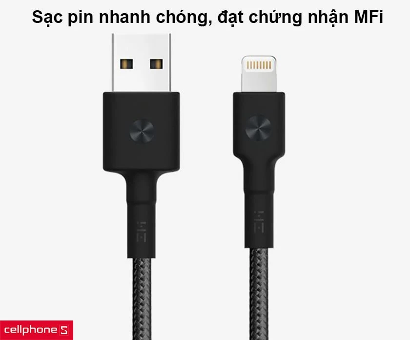 Cáp Lightning Xiaomi AL805 ZMI MFi 1m dây dù
