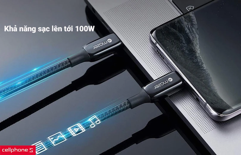 Thiết kế đơn giản với khả năng sạc lên tới 100W