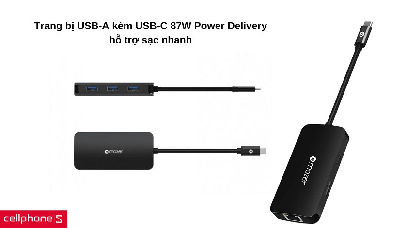 Truyền dữ liệu kiêm sạc pin với các cổng USB