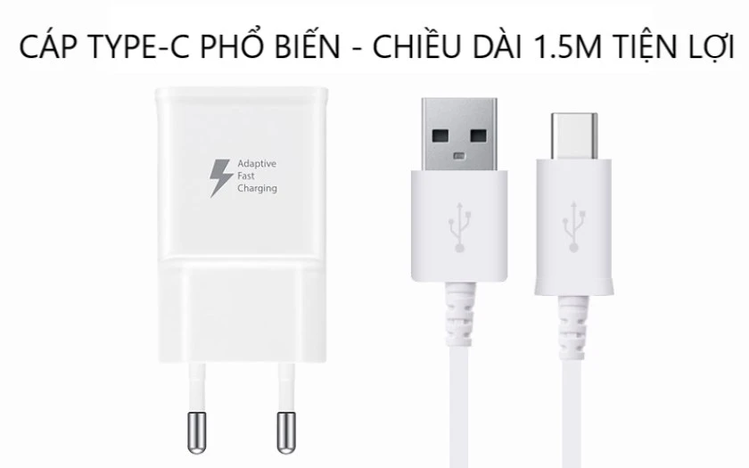 kèm cáp type C dài 1.5m rất tiện dụng