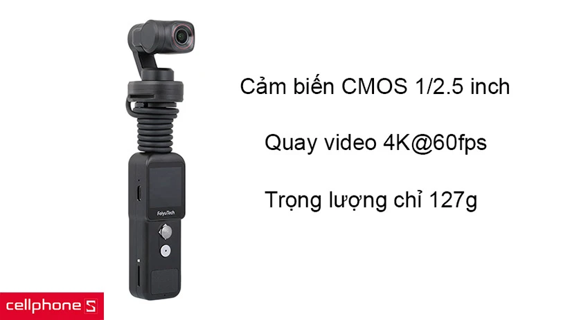 Sử dụng cảm biến 1/2.5 inch CMOS hỗ trợ quay video 4K@60fps