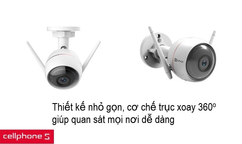 Thiết kế EZVIZ C3W trục xoay 360o - linh hoạt hơn