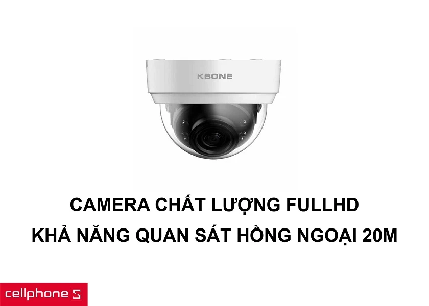 Camera ghi hình chất lượng FullHD cùng khả năng quan sát ban đêm lên tới 20m
