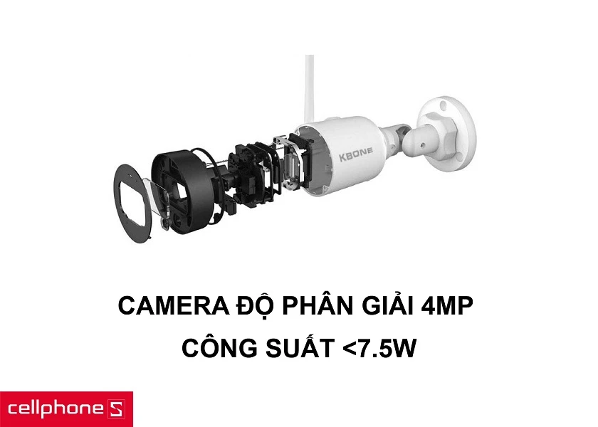 Công suất hoạt động dưới 7.5W tiết kiệm điện cùng camera độ phân giải 4MP
