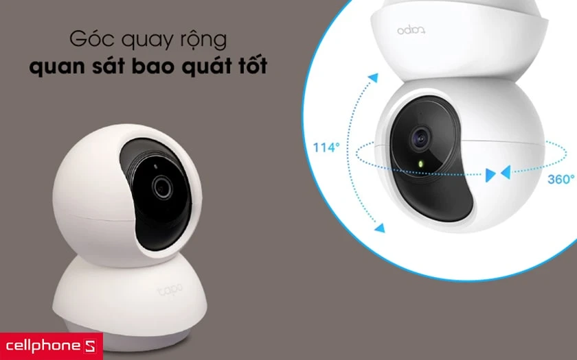 Góc quay rộng, khả năng xoay 360 độ