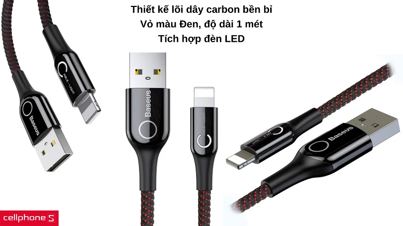 Cáp tự ngắt Baseus cổng Lightning 1 mét