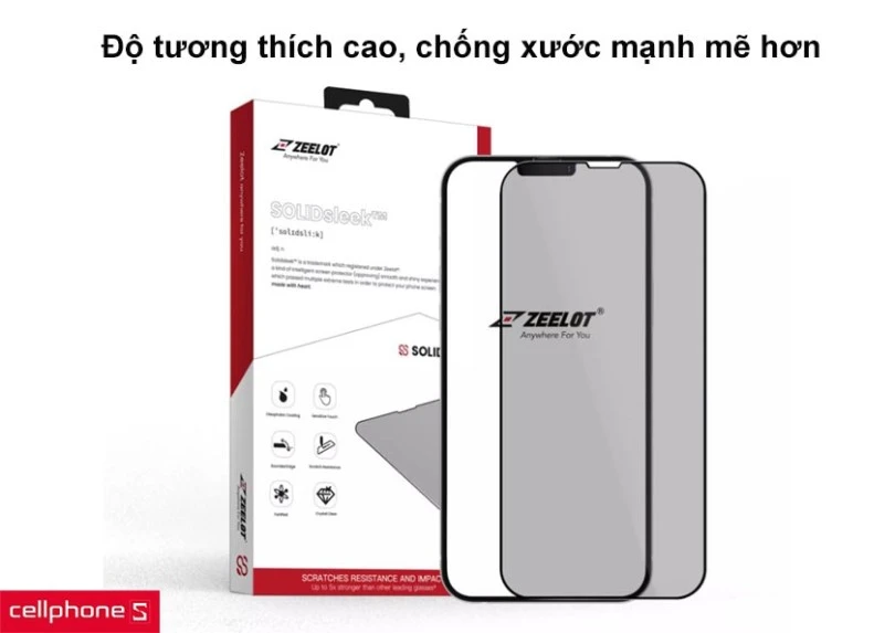 Dán cường lực chống nhìn trộm iPhone 13 Mini Zeelot SOLIDsleek